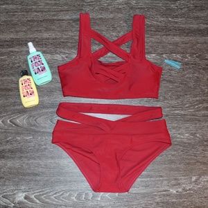 Cupshe Red Bikini Set Size Small